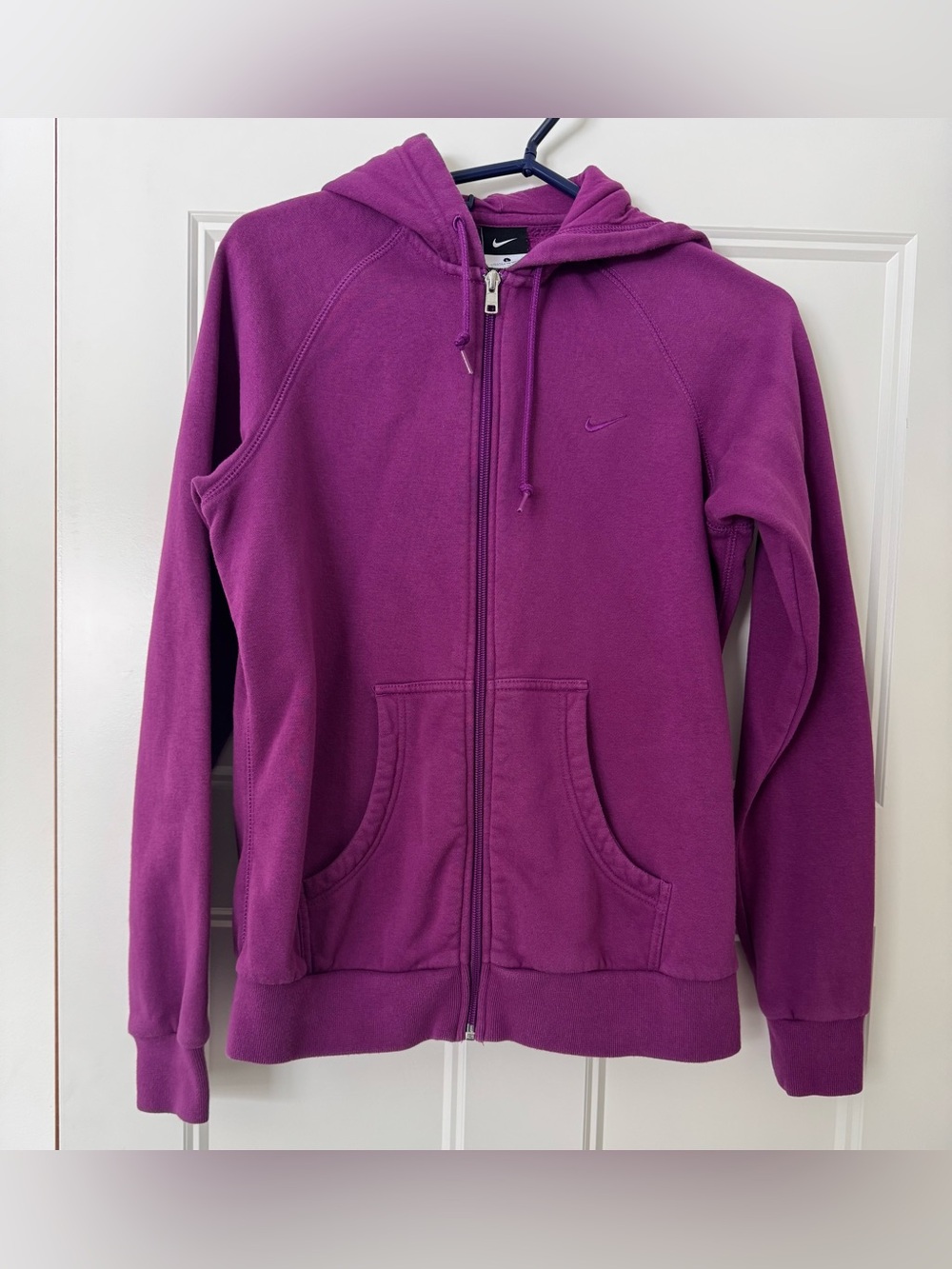 Nike Magenta purple Full‑Zip Hooded Sweatshirt hoodie pockets large